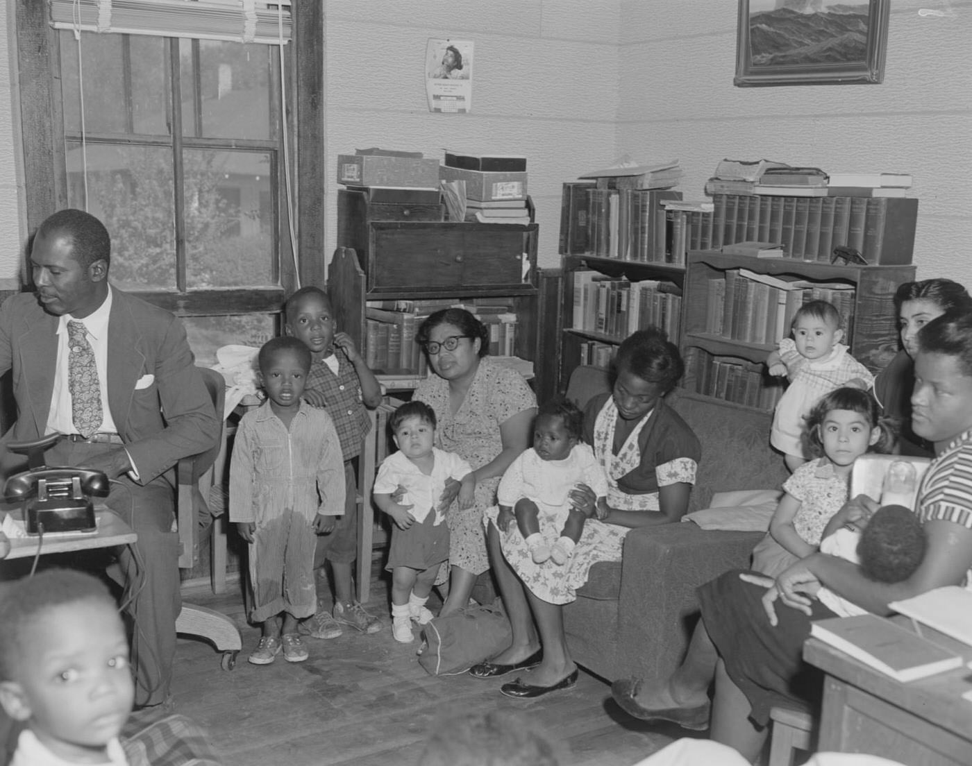 Community Center Gathering with Families and Infants, 1957.