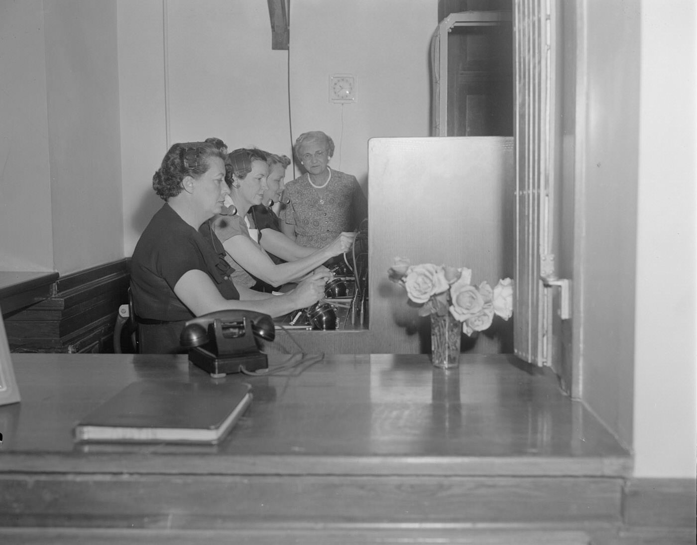 Women Operating Phone Switchboard in Austin, Texas, 1951.
