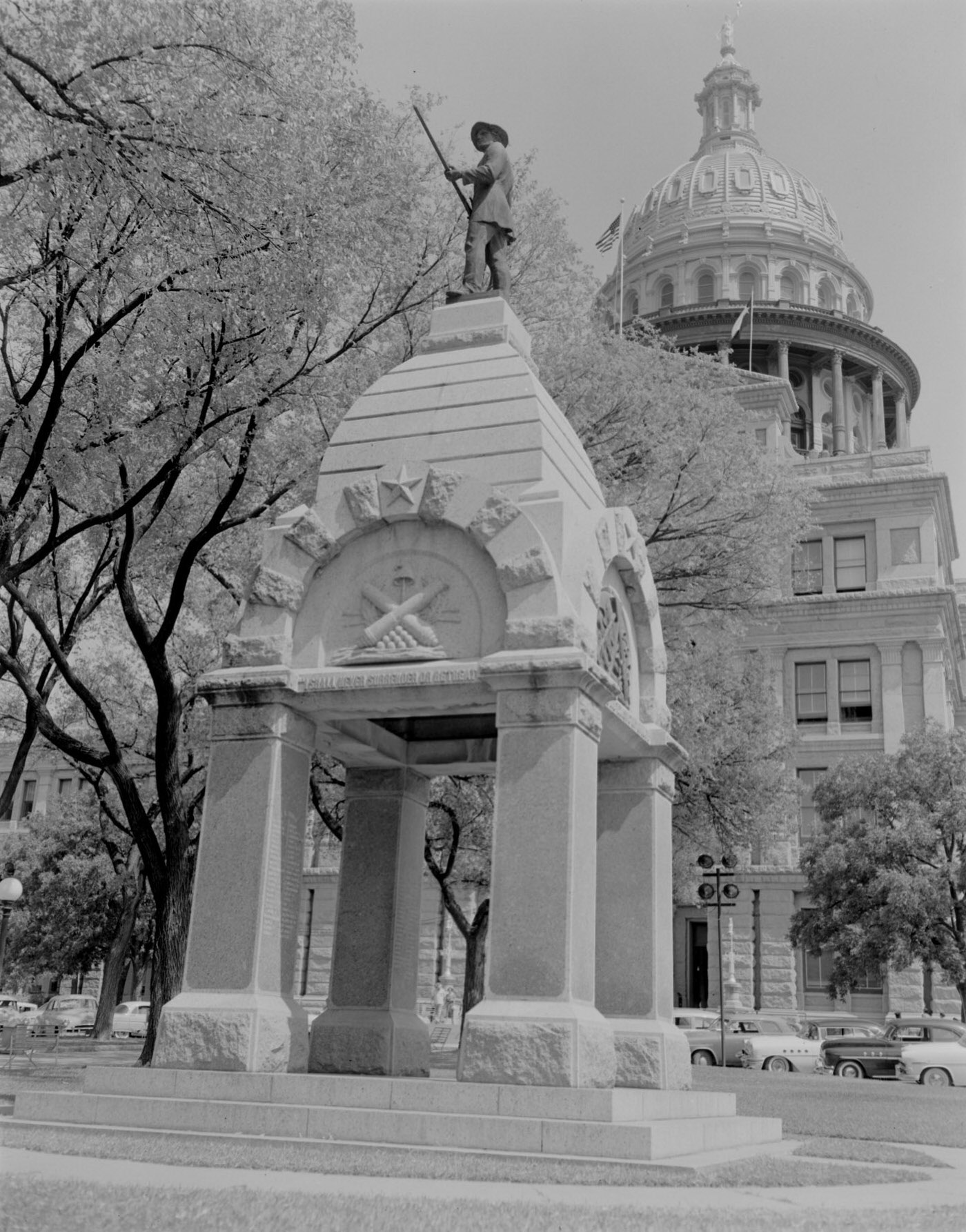 War Memorial with "I Shall Never Surrender or Retreat" Inscription, 1955.