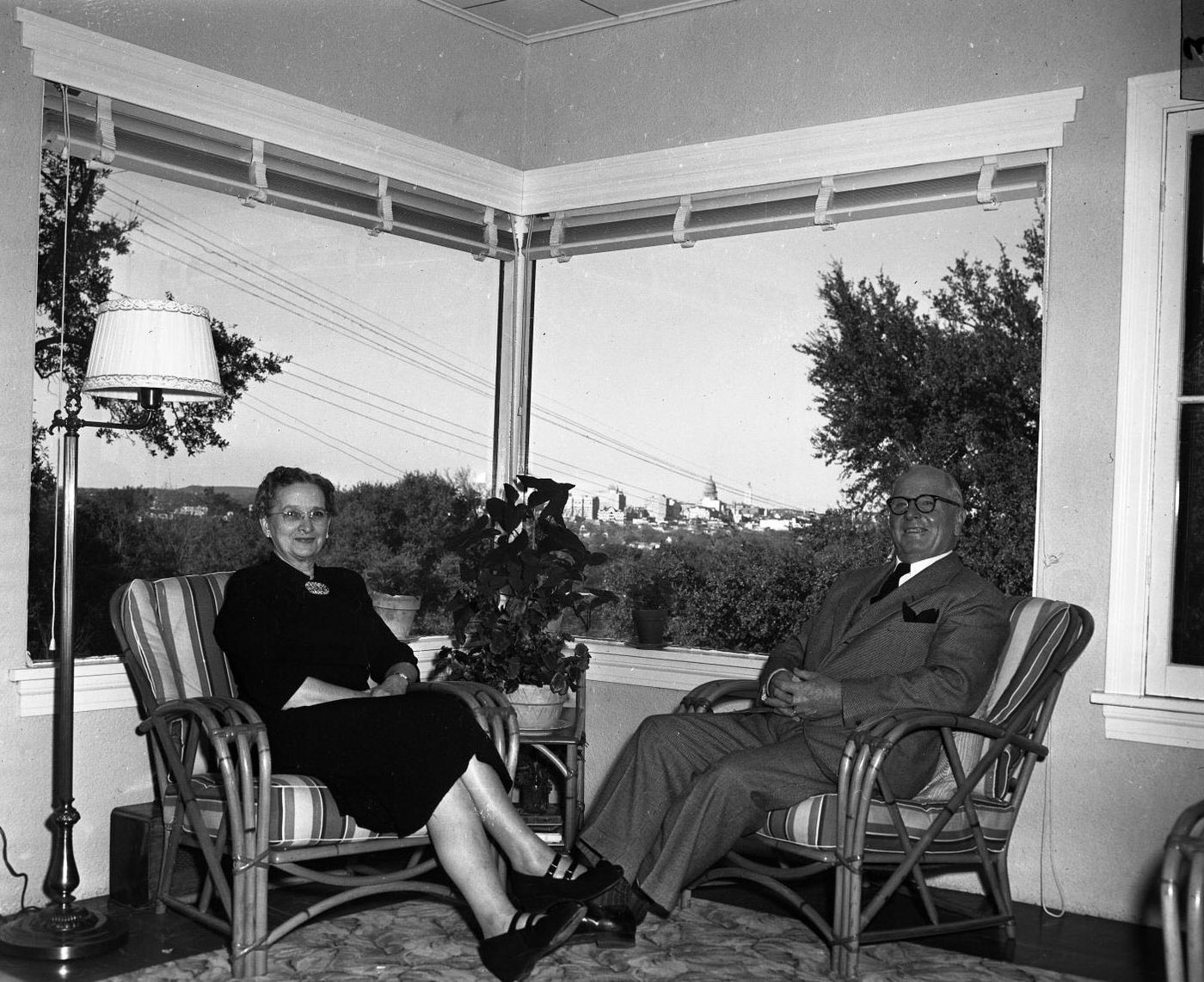 Portrait of William and Lula Nabours in Austin, 1951.