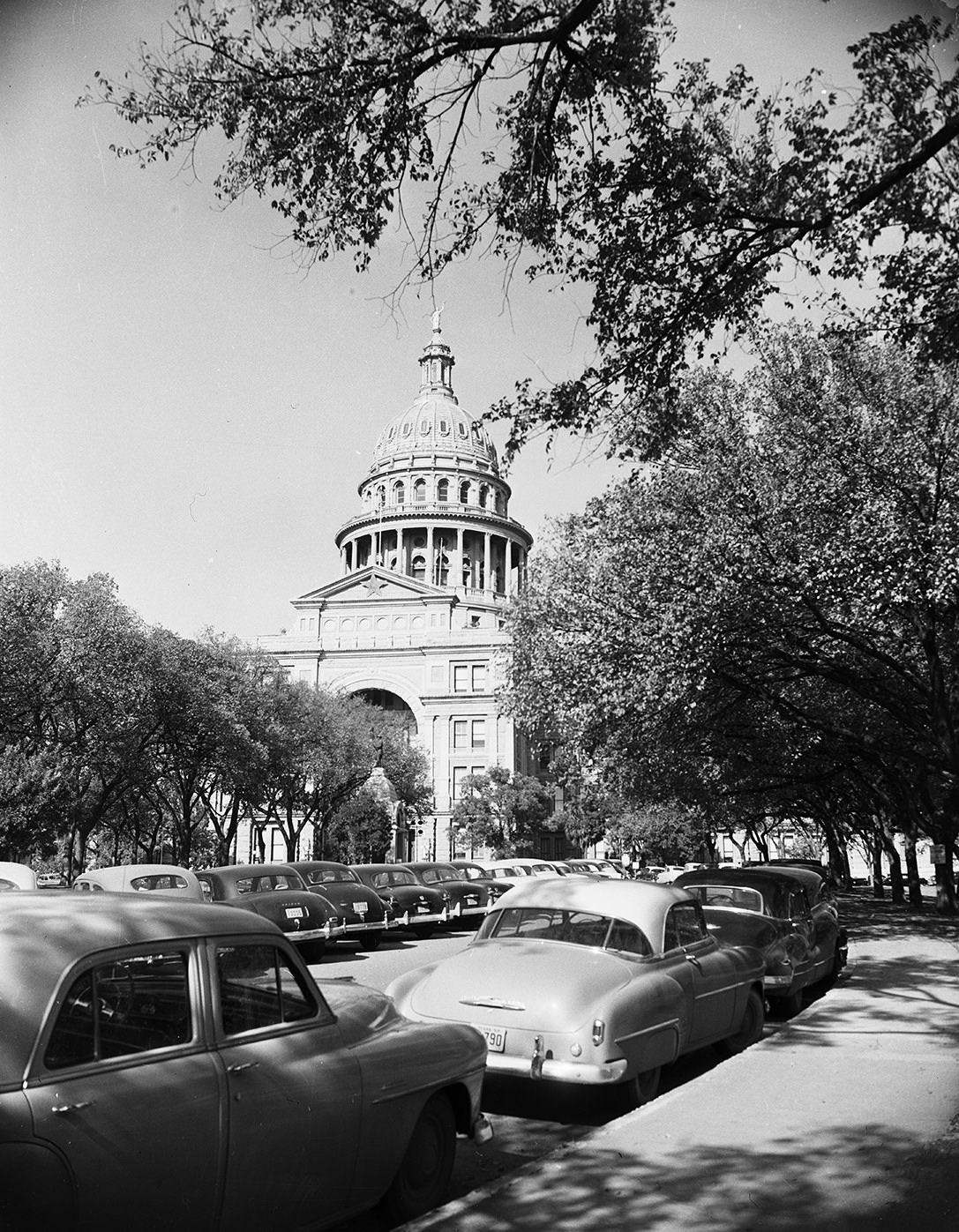 Cars Parked in Front of the State Capitol in Austin.