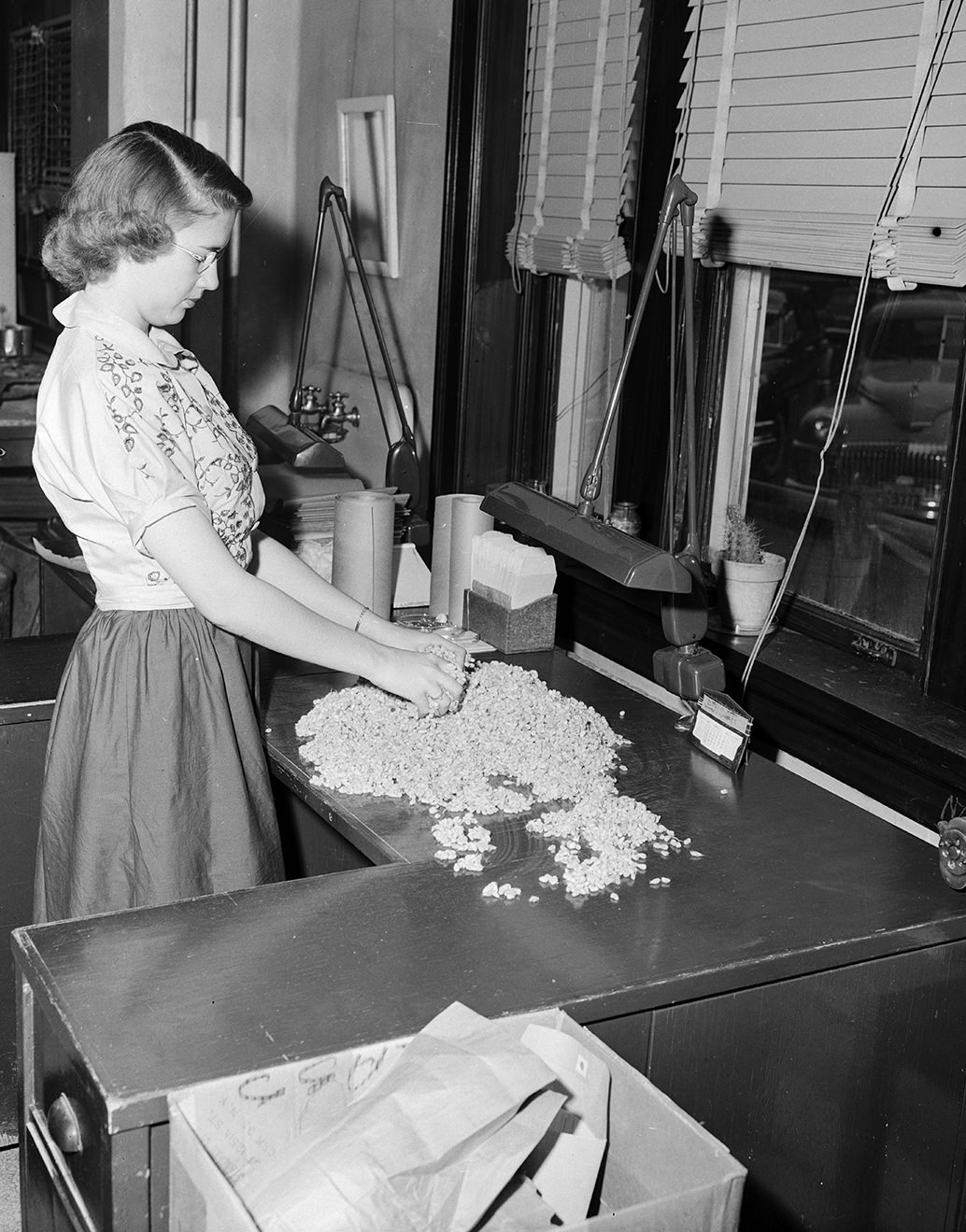 Seed Mixing at State Agriculture Department Laboratory, Austin, 1951.