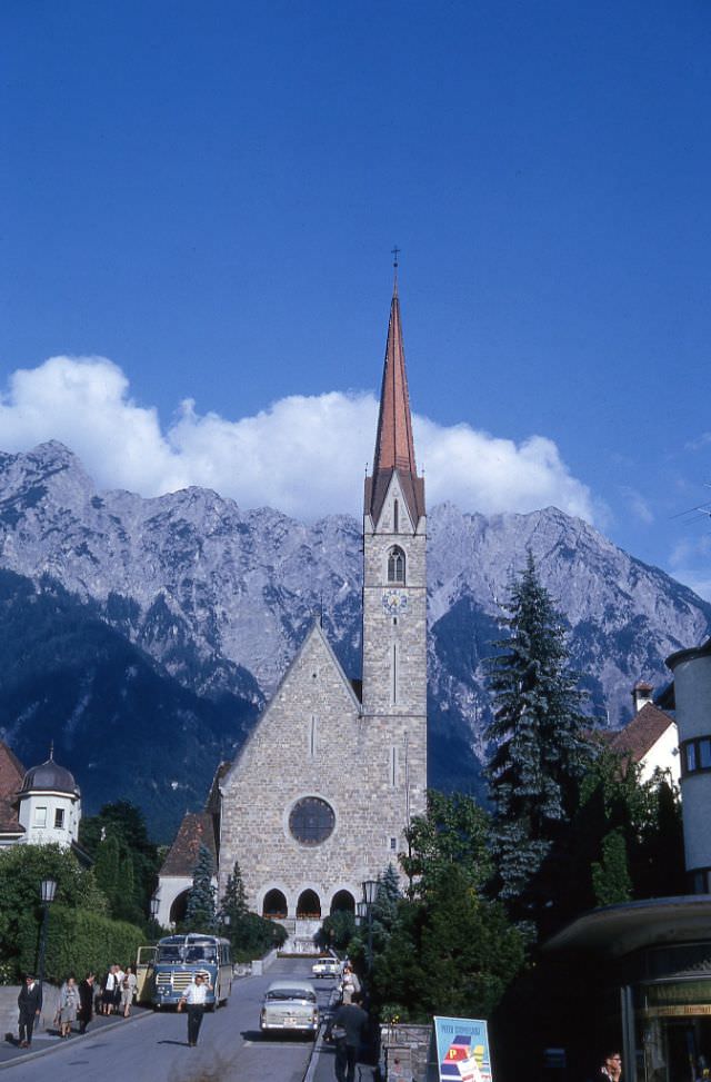 Church of St Laurentius, Schaan, Liechtenstein, circa 1964