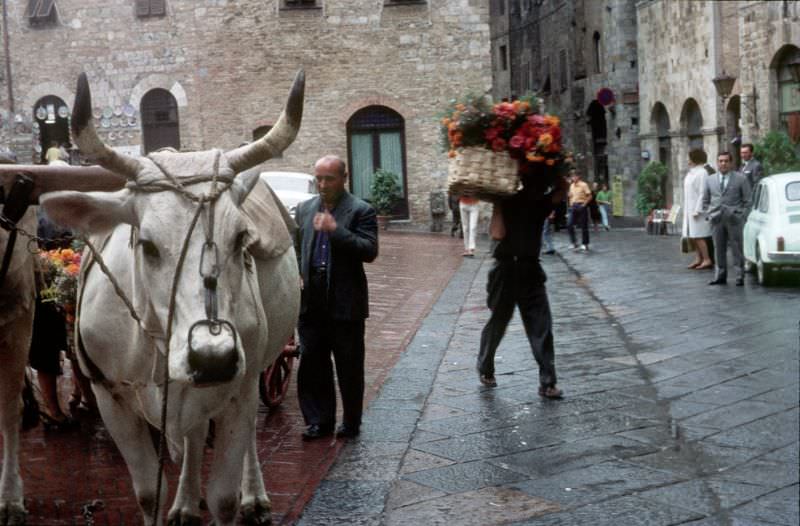 Piazza del Duomo, San Gimignano, Italy, 1968