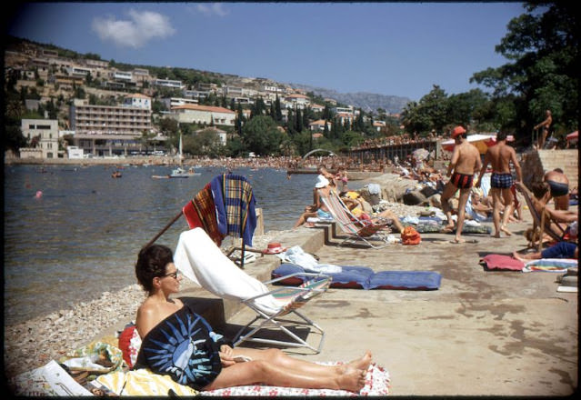 Lapad Beach, Dubrovnik, Croatia, Yugoslavia, 1968