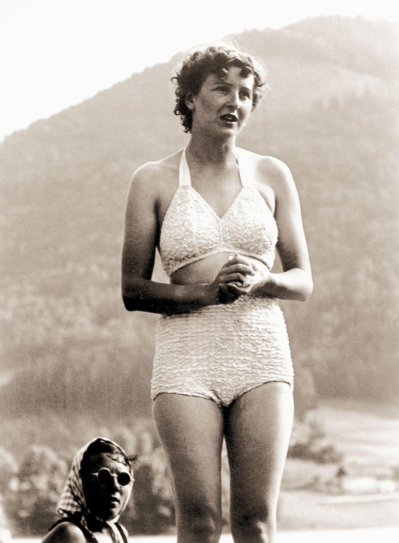 Eva Braun in her bathing suit near Berchtesgaden, Germany, 1940