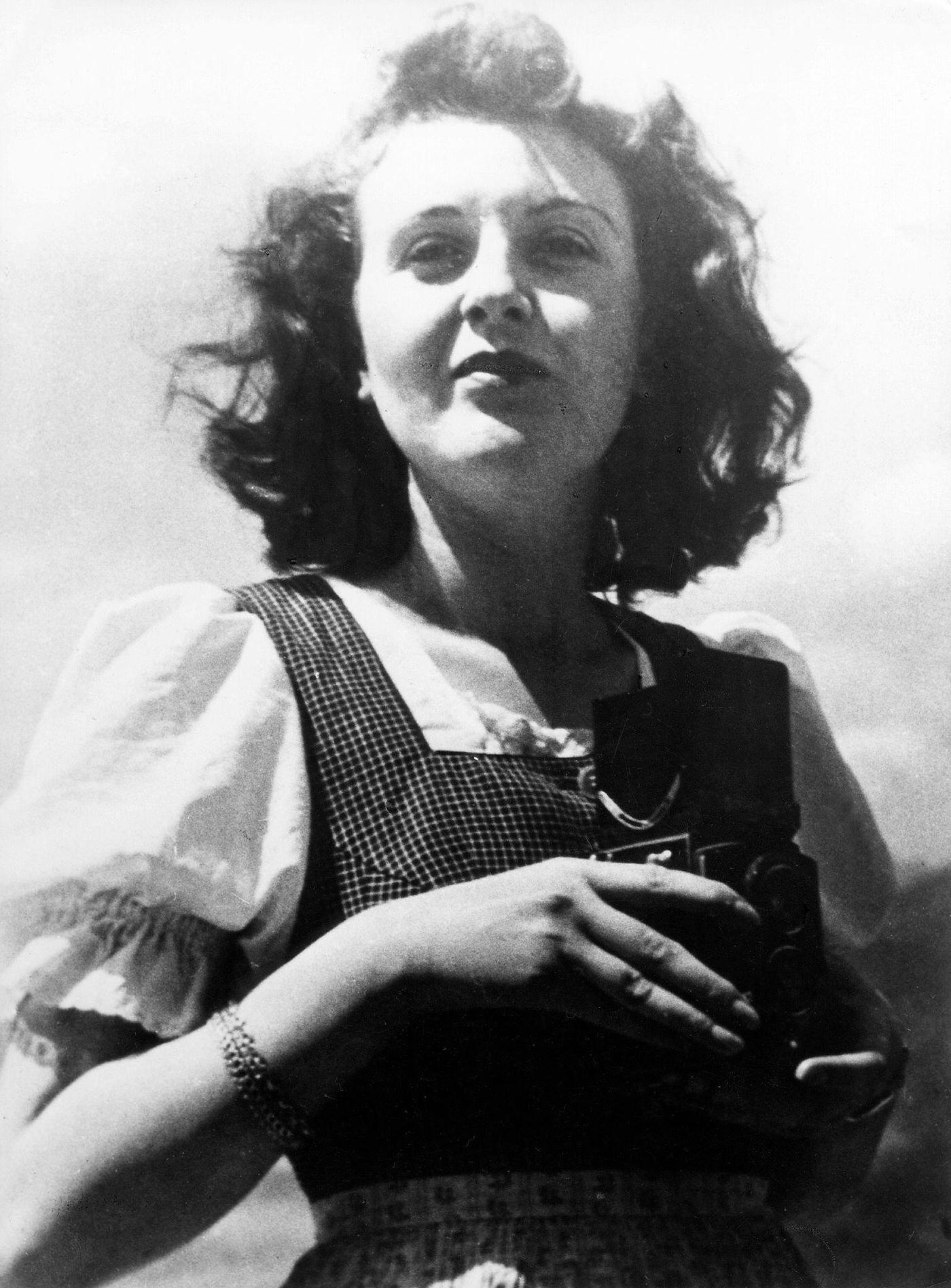 Eva Braun, wearing 'Dirndl', 1945