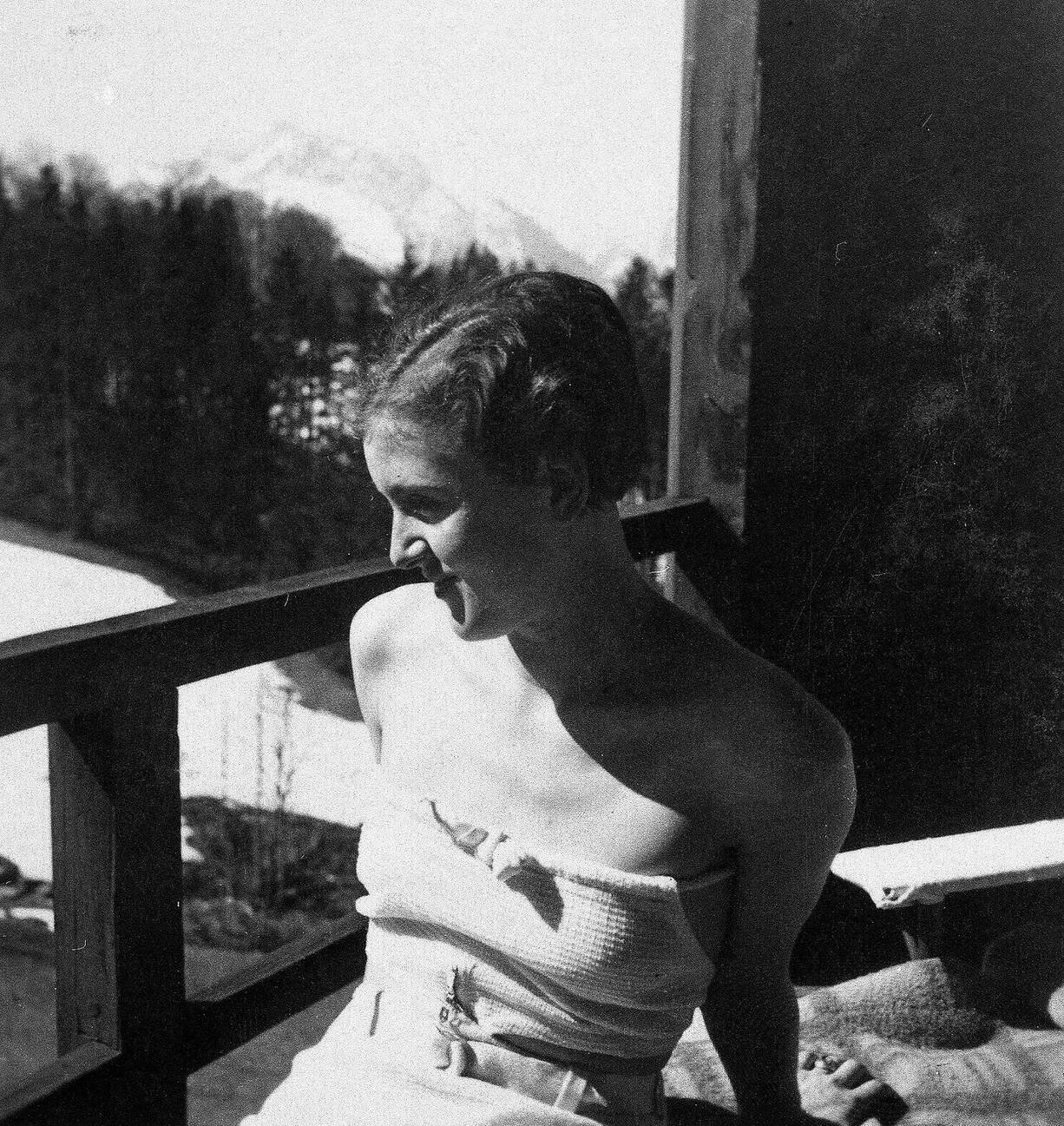 Eva Braun posing for a photo, 1945