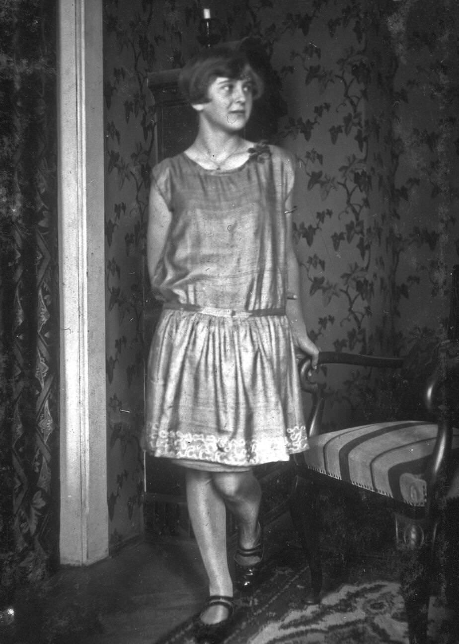 Eva Braun in her evening dress
