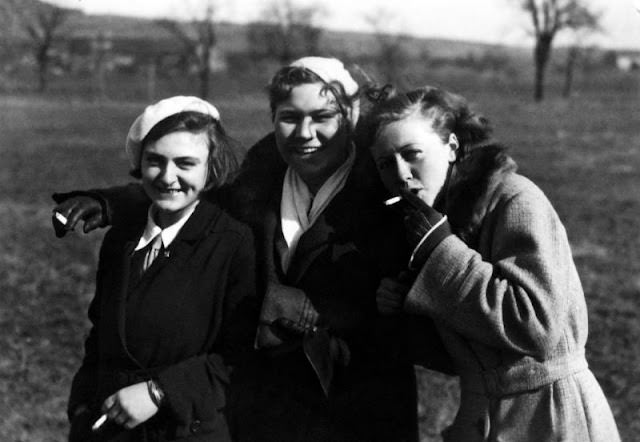 Women enjoying a cigarette, Germany during WWII