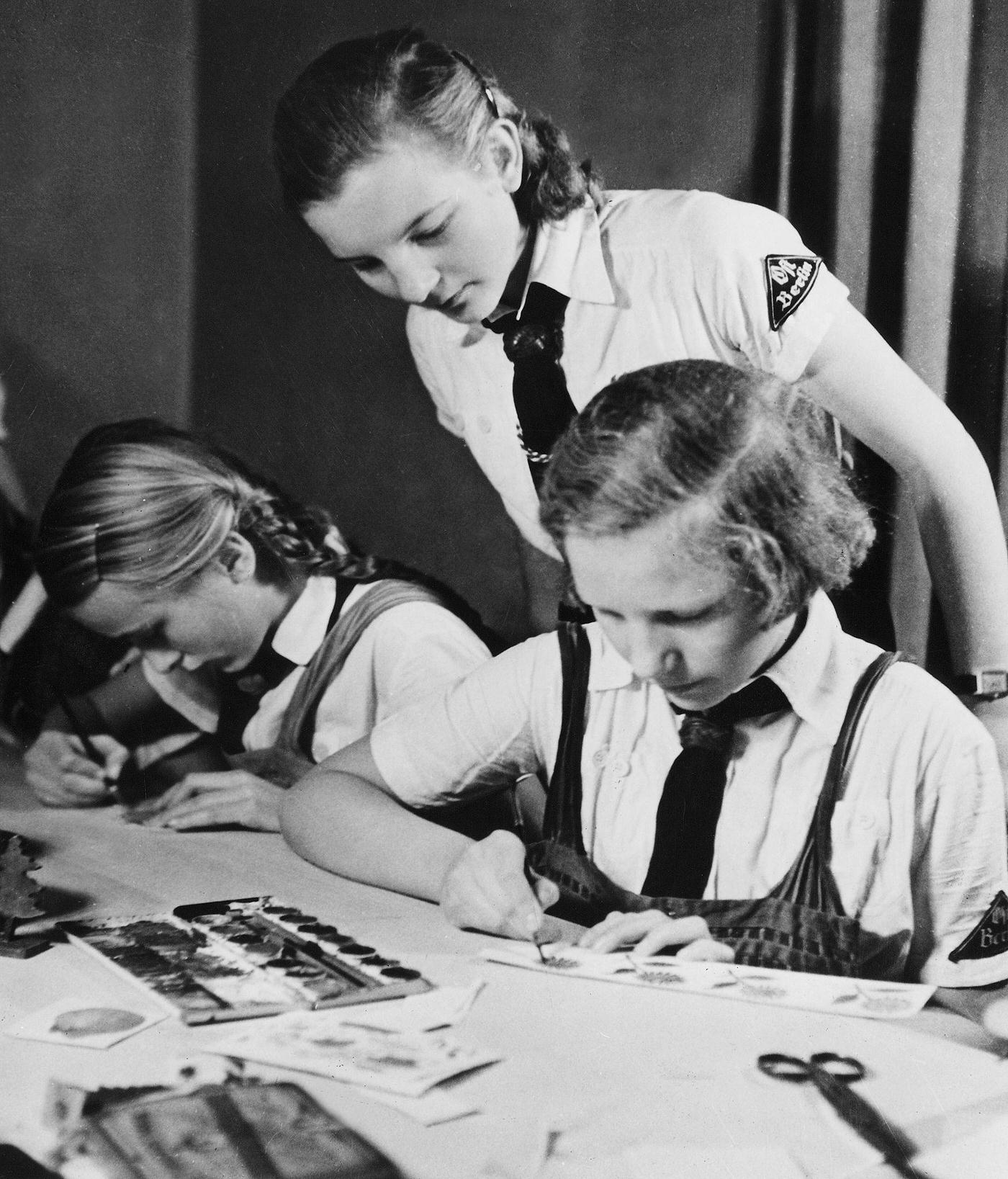 Pupils gardening in Berlin, Free State Prussia, Brandenburg Province, 1940.