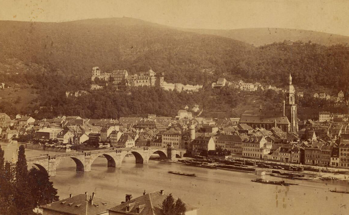 View of Heidelberg, Germany, Eduard Lange, 1880s.