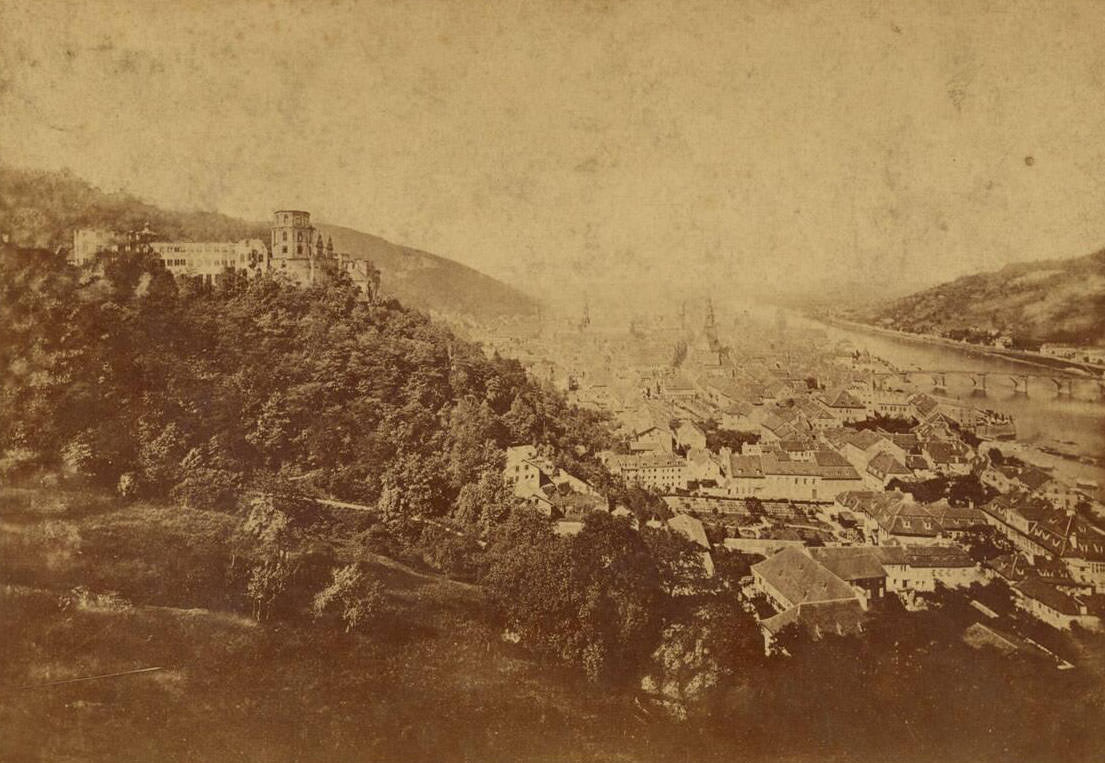 View of Heidelberg, Germany, Eduard Lange, 1880s.