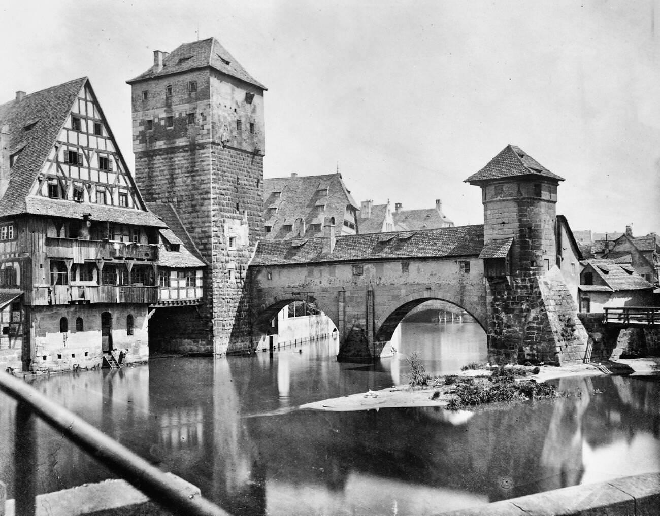 Hangman's Bridge, Nuremberg, Bavaria, Germany, 1880.