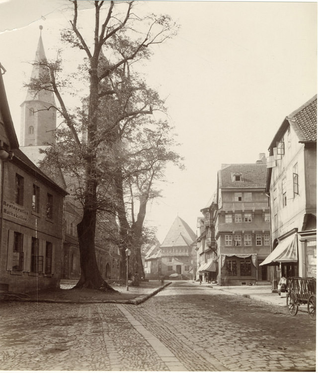 Historic Town of Goslar, Marktkirche Church towers, 1882.