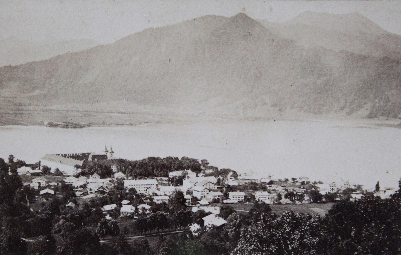Village and lake, Tegernsee, 1880.
