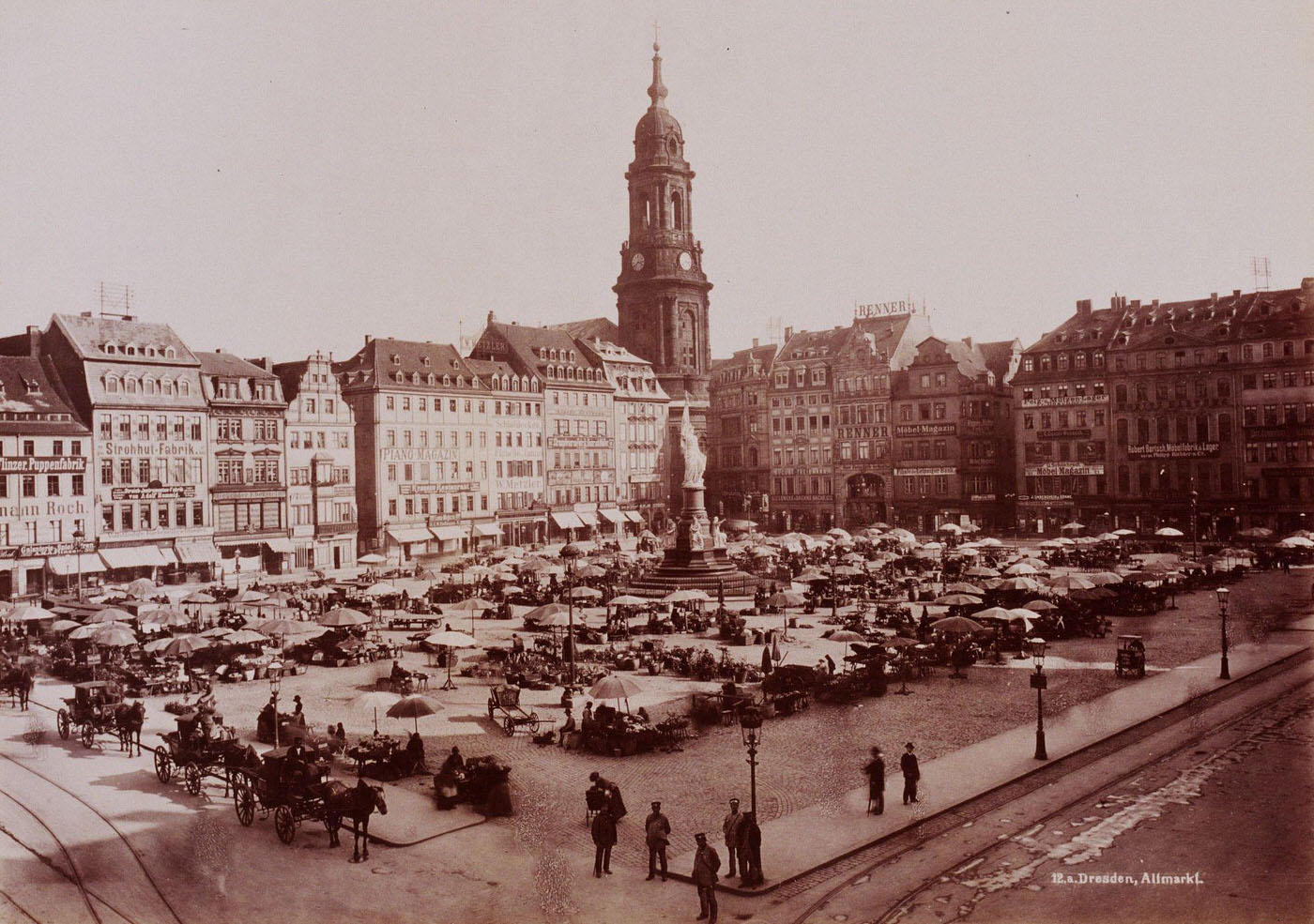 Open air market, Old Dresden, 1880s.