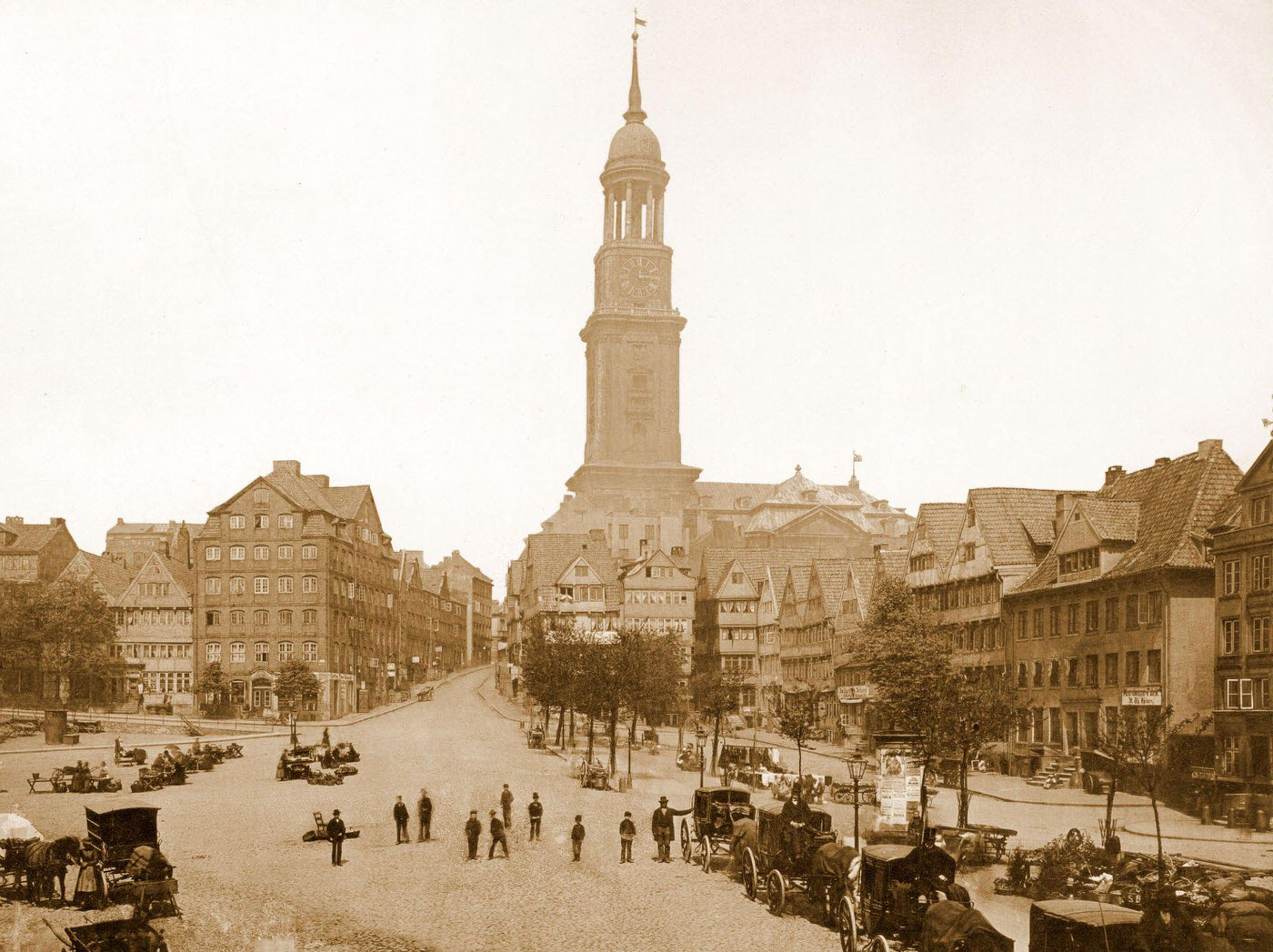 Schaarmarkt area, north of Verlagshaus Gruner+Jahr, 1880s.