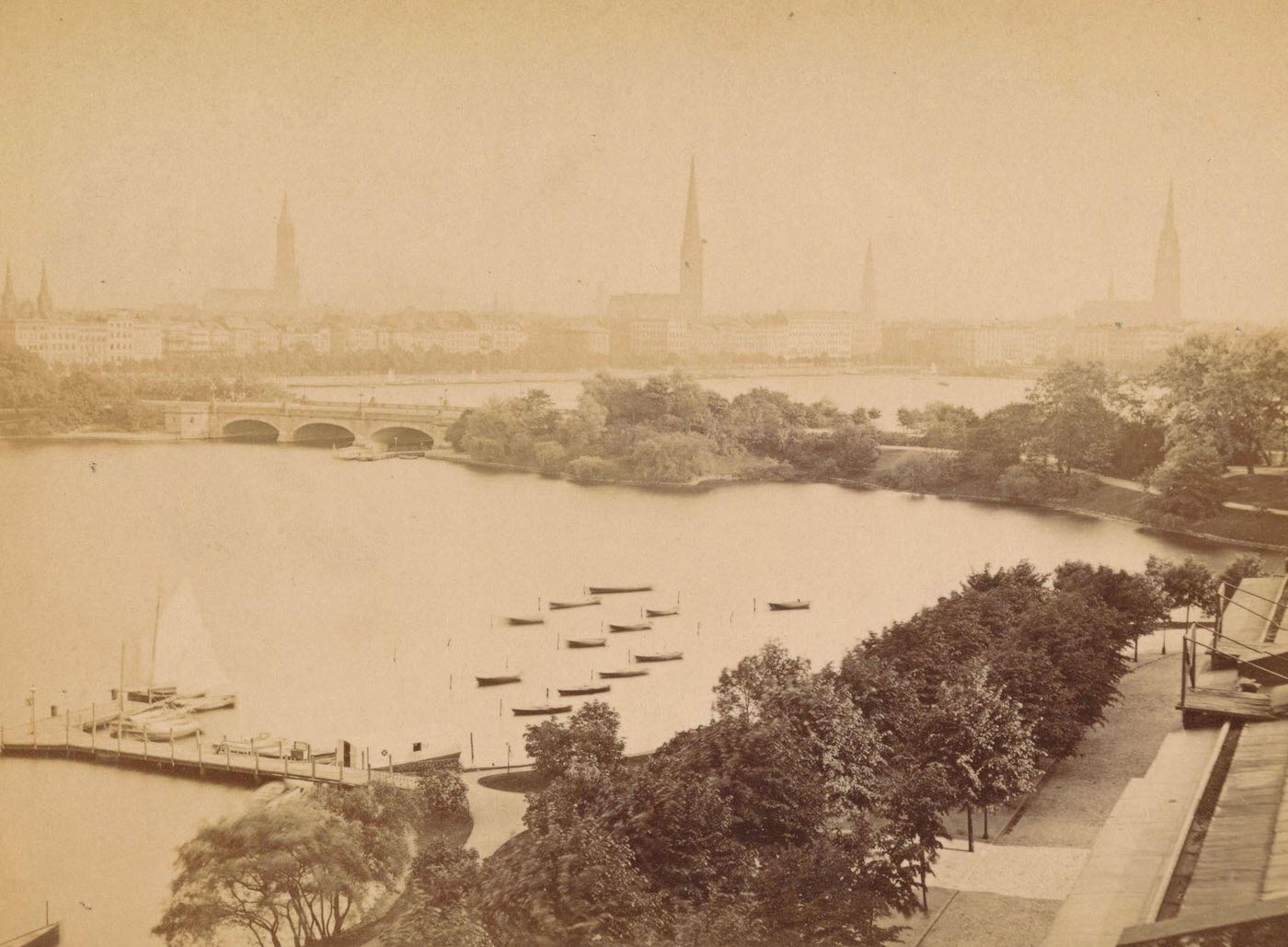 Lombardsbrucke, Hamburg, 1885.