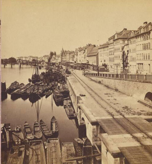 Brückenquai in Frankfurt a/M, J.F. Stiehm, 1880s.