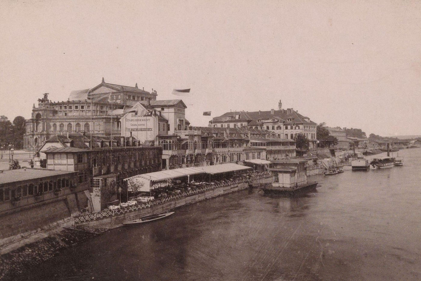 View of Helbigs Restaurant in Dresden, 1891