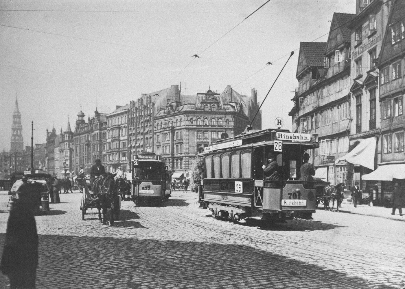 Hamburg: First Electric Tram on Line 26, 1894