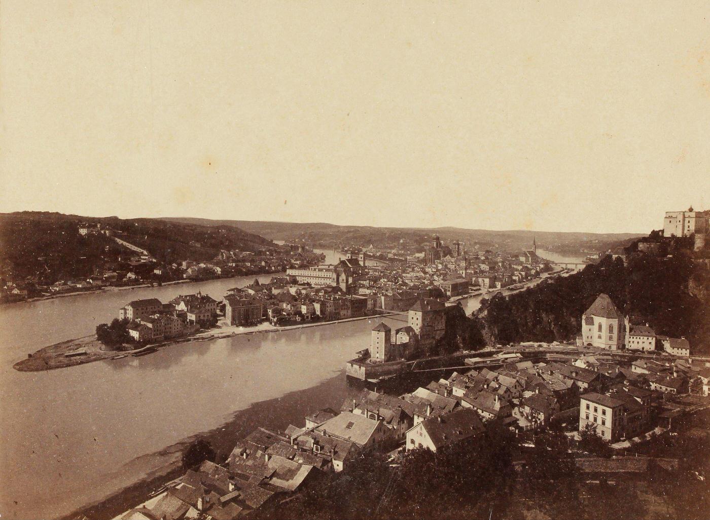 View of Passau, Bavaria, 1890.