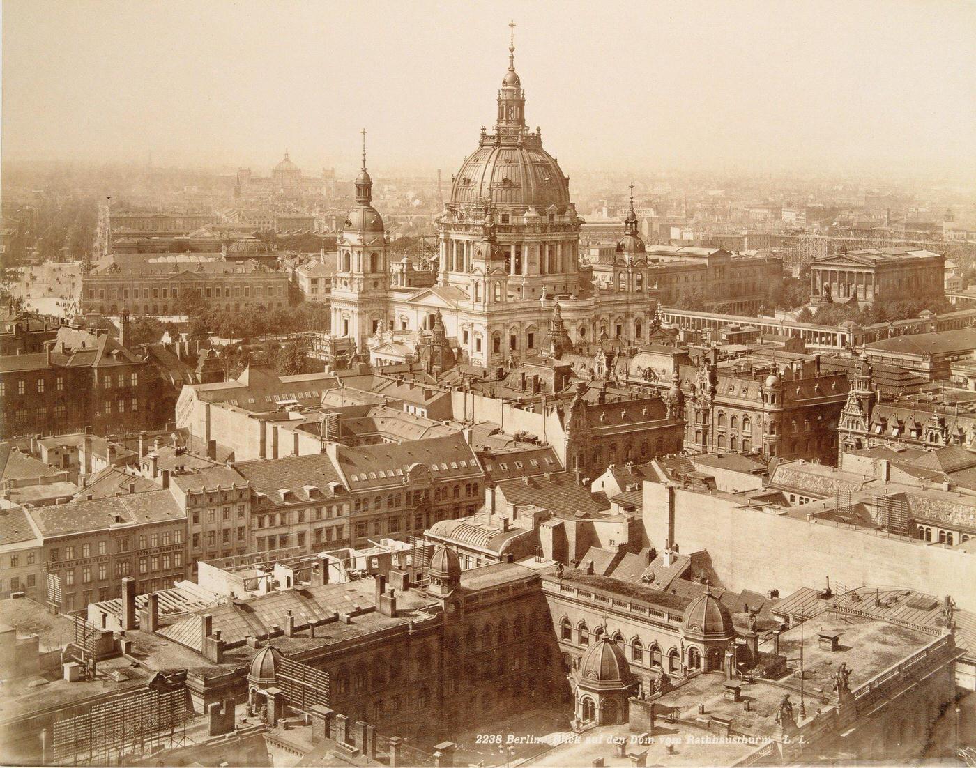 Berlin Cathedral, view from the City Hall tower, 1890.