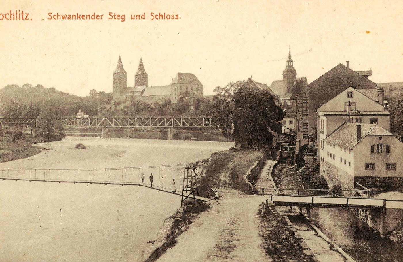 Bridges in Rochlitz, Schloss Rochlitz, Mills, 1899.