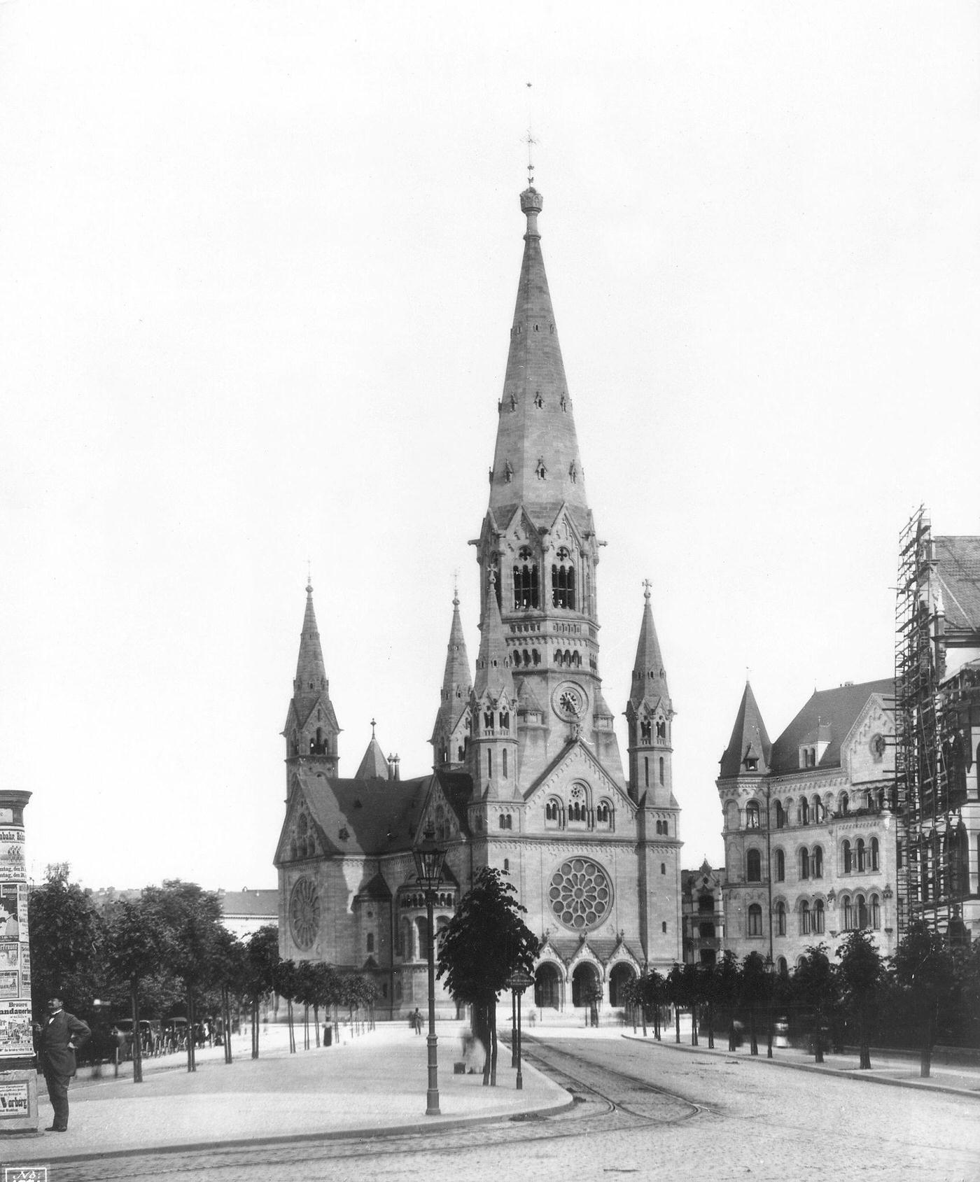 View of the West facade of Gedächtniskirche, Berlin, 1898
