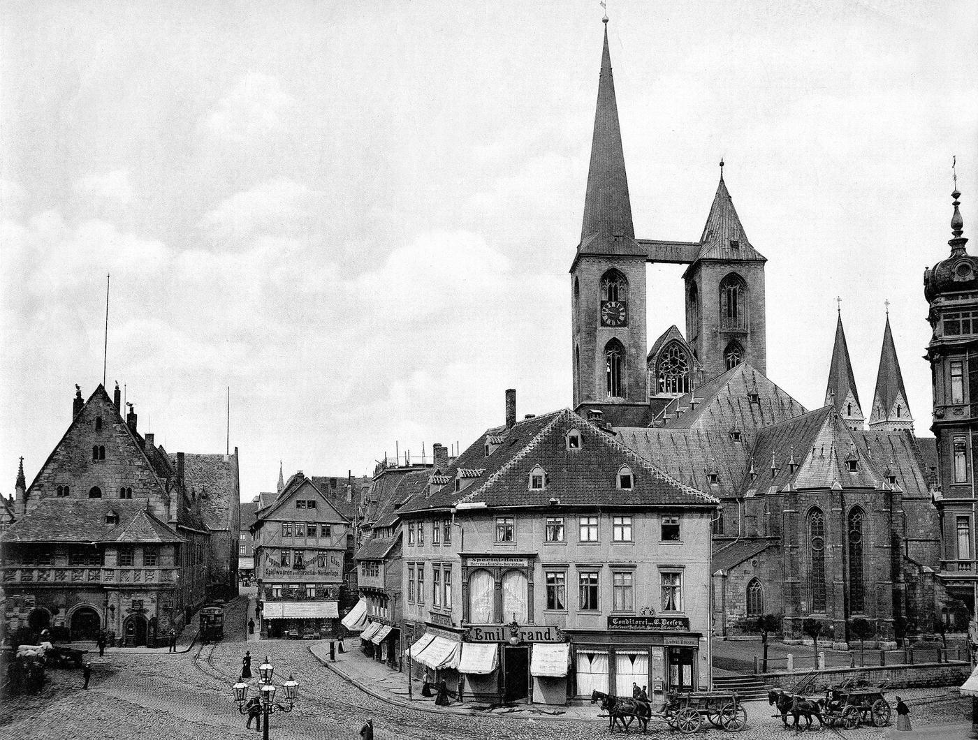 Fish Market and the Martini church, Halberstadt, Saxony province, Germany, 1898
