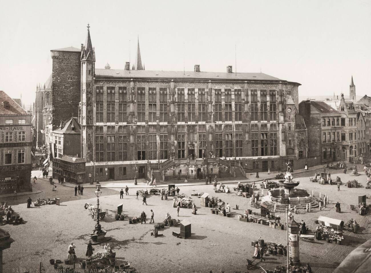 Street market, Aachen, Germany.