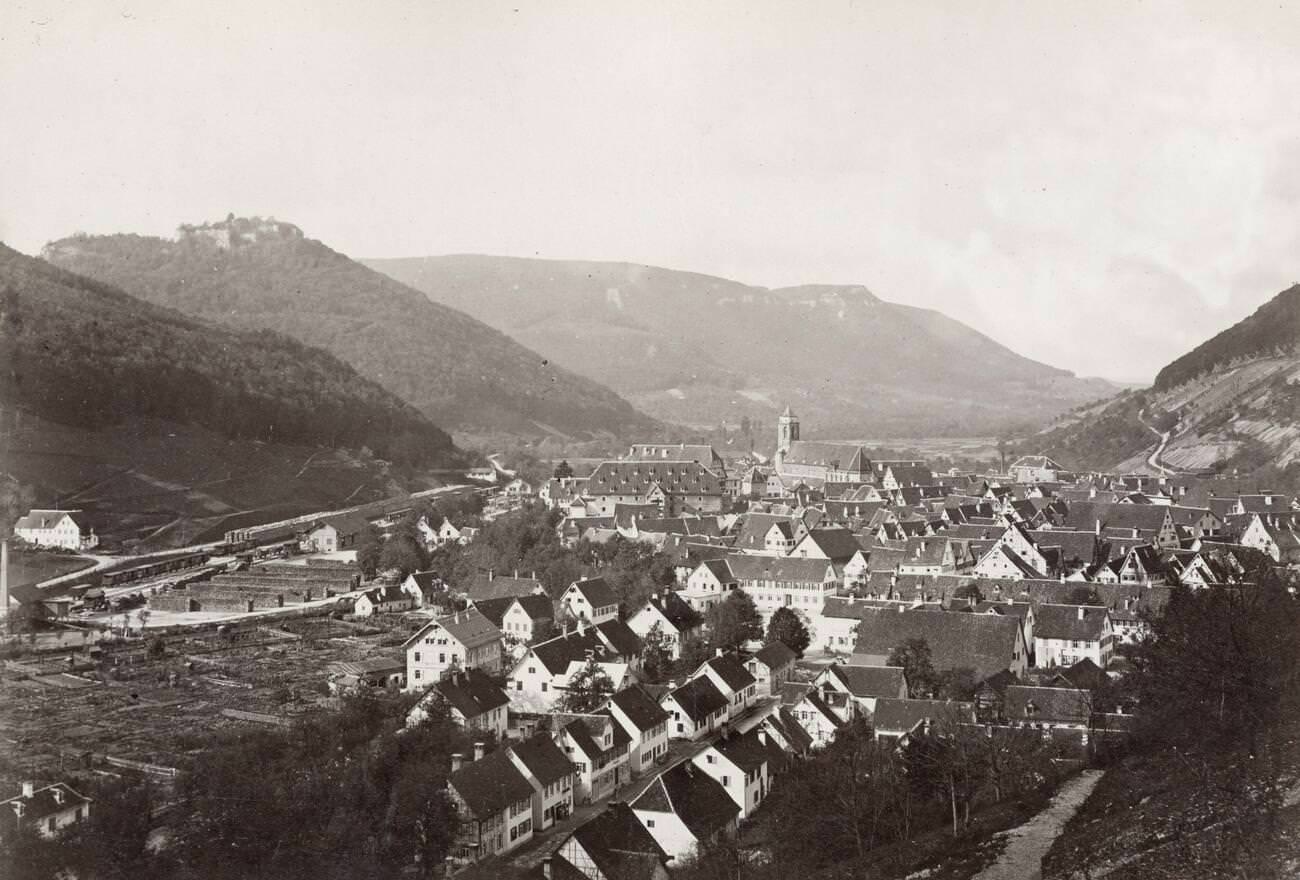 Vintage photograph, view of Bad Urach, Germany.