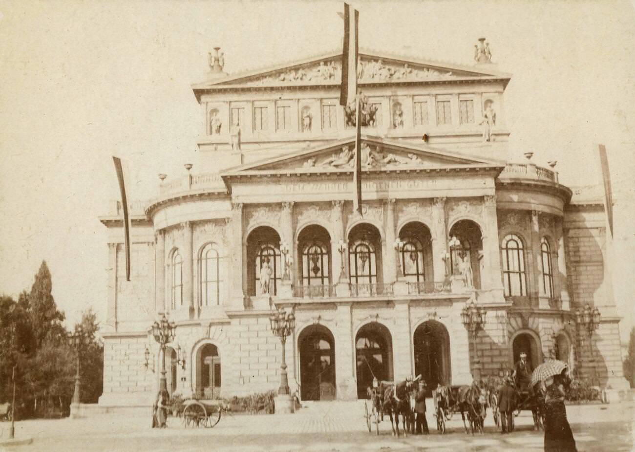 View of the Opera House, Frankfurt, Germany, 1890s.