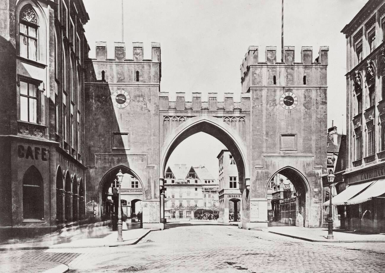 Medieval city gate, Munich, Germany.