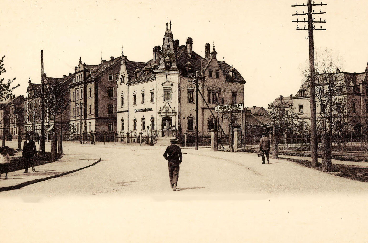Post offices in Saxony, Buildings in Floha, Germany, 1903.