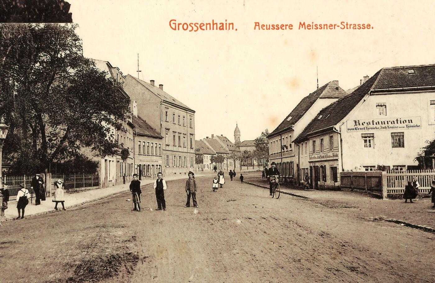 Bicycles in Germany, Restaurants in Landkreis Meissen, Grossenhain, Landkreis Meissen, €ussere Meissner Strasse, 1901.