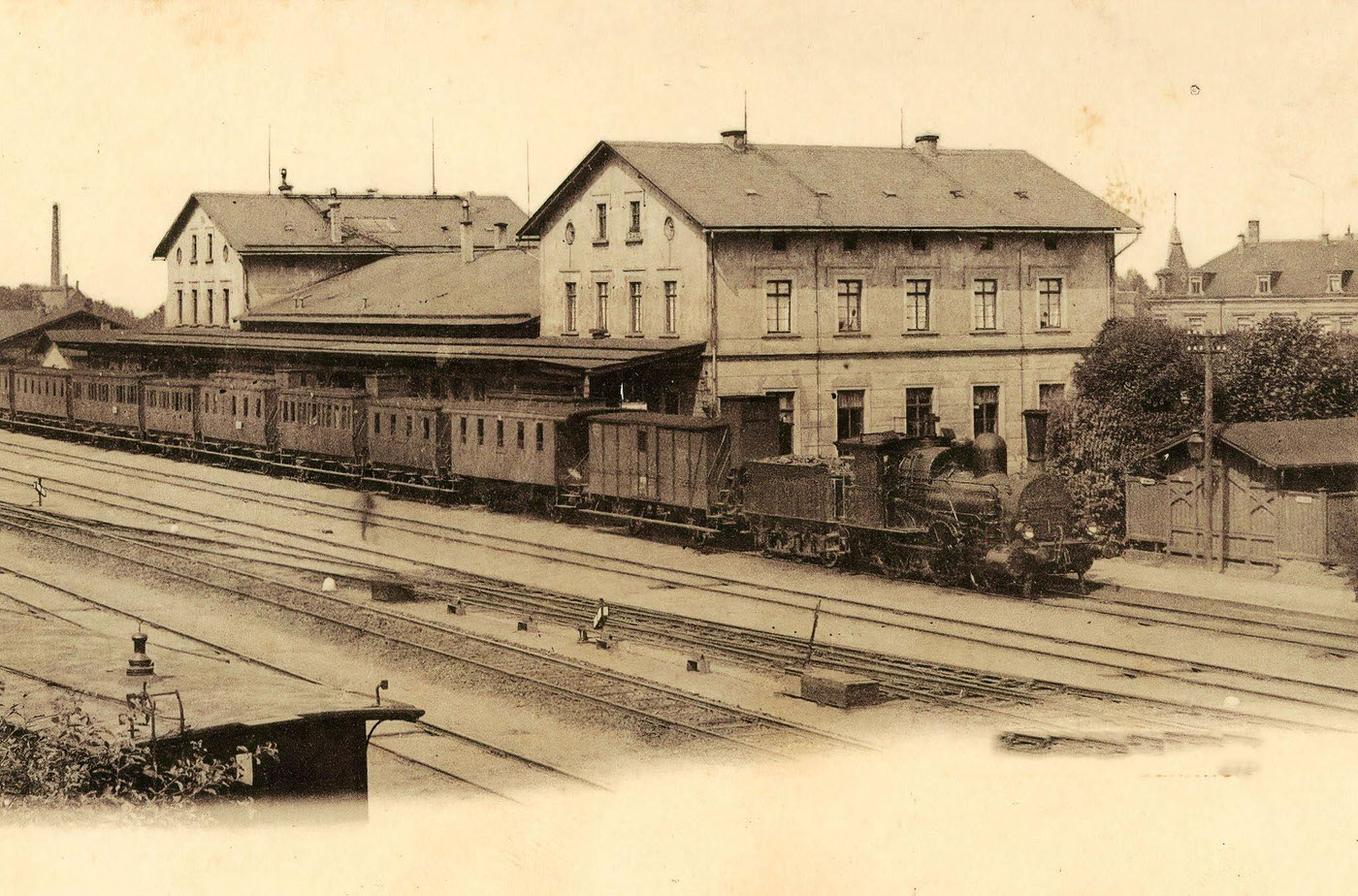 Bahnhof Kamenz, Landkreis Bautzen, Passenger trains in Germany, Kamenz, Bahnhof, 1901.