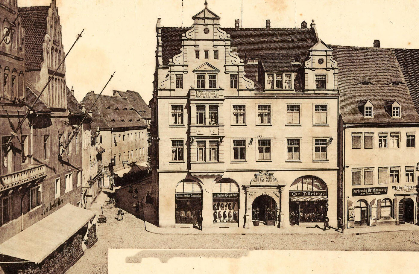 Town halls in Landkreis Meissen, Meissen, Markt, Hirschhaus, Germany, 1902.