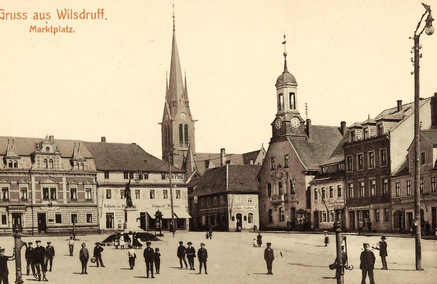 Churches in Wilsdruff, Water wells, Town halls, 1900s, Germany.
