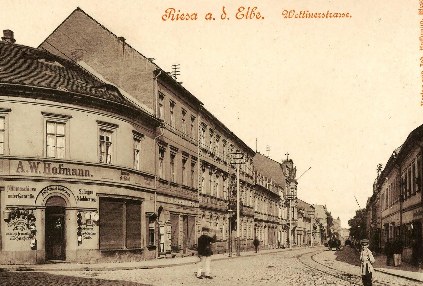 Rail transport in Saxony, Buildings in Riesa, 1900s, Germany.