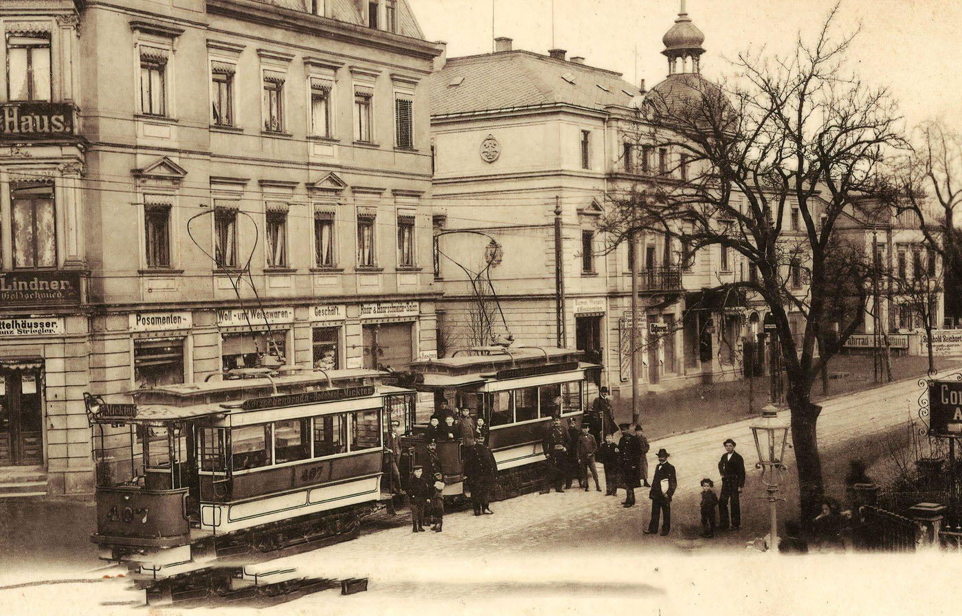 Lossnitzbahn in Radebeul, 1900s, Landkreis Meissen, Germany.