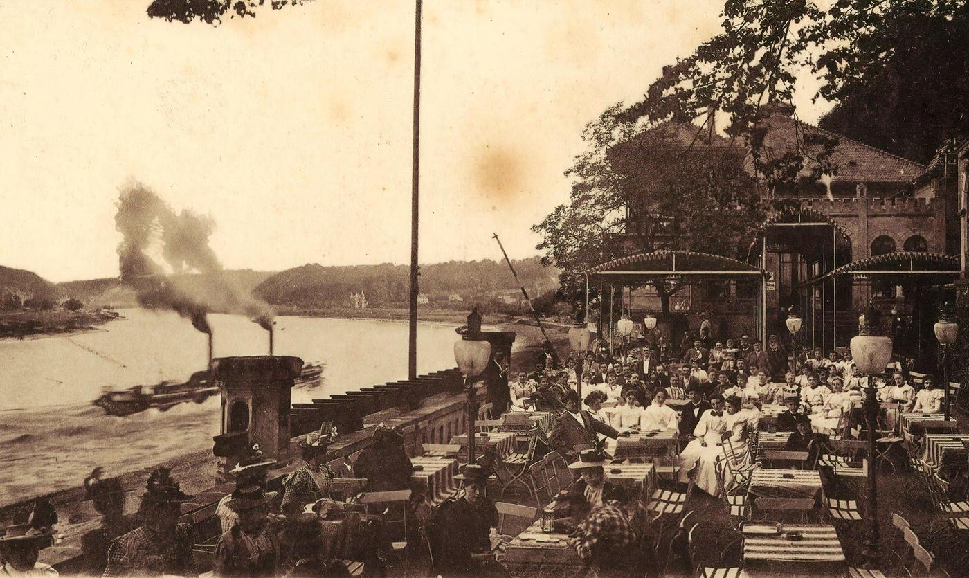 Geipelburg Meissen, Steamships, Restaurants, 1900s, Germany.