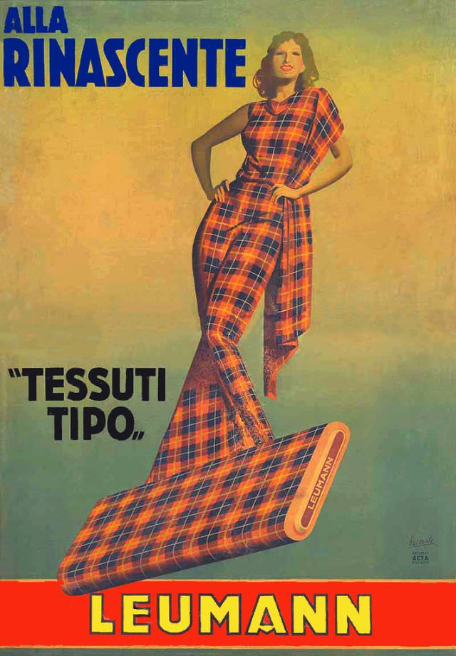 Alla Rinascente "Tessuti tipo" Leumann, 1941