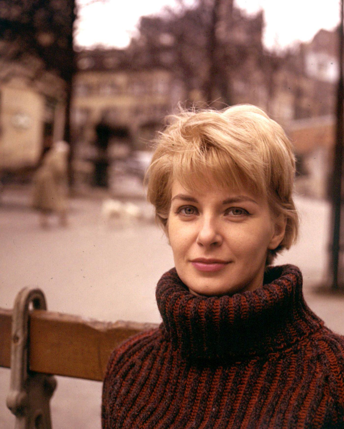 Joanne Woodward in Paris while shooting "Paris Blues," 1960.