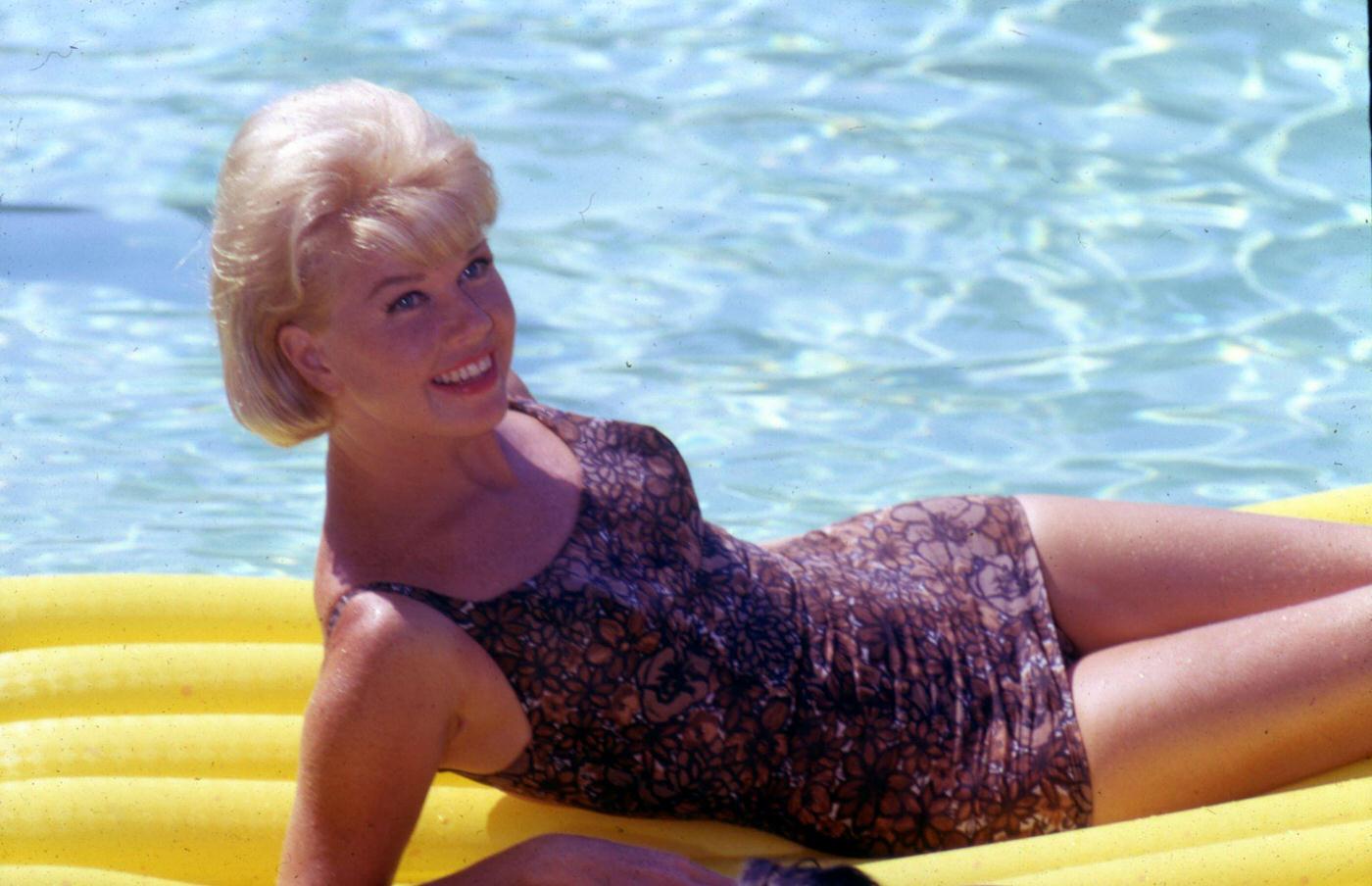 Doris Day poses for a portrait while filming "A Touch of Mink" in Los Angeles, California, 1961.