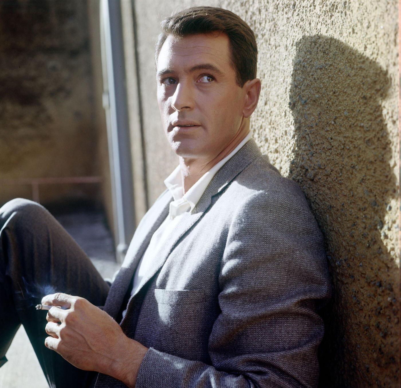 Rock Hudson Relaxing in Paramaribo, Suriname While Shooting "The Spiral Road," 1961