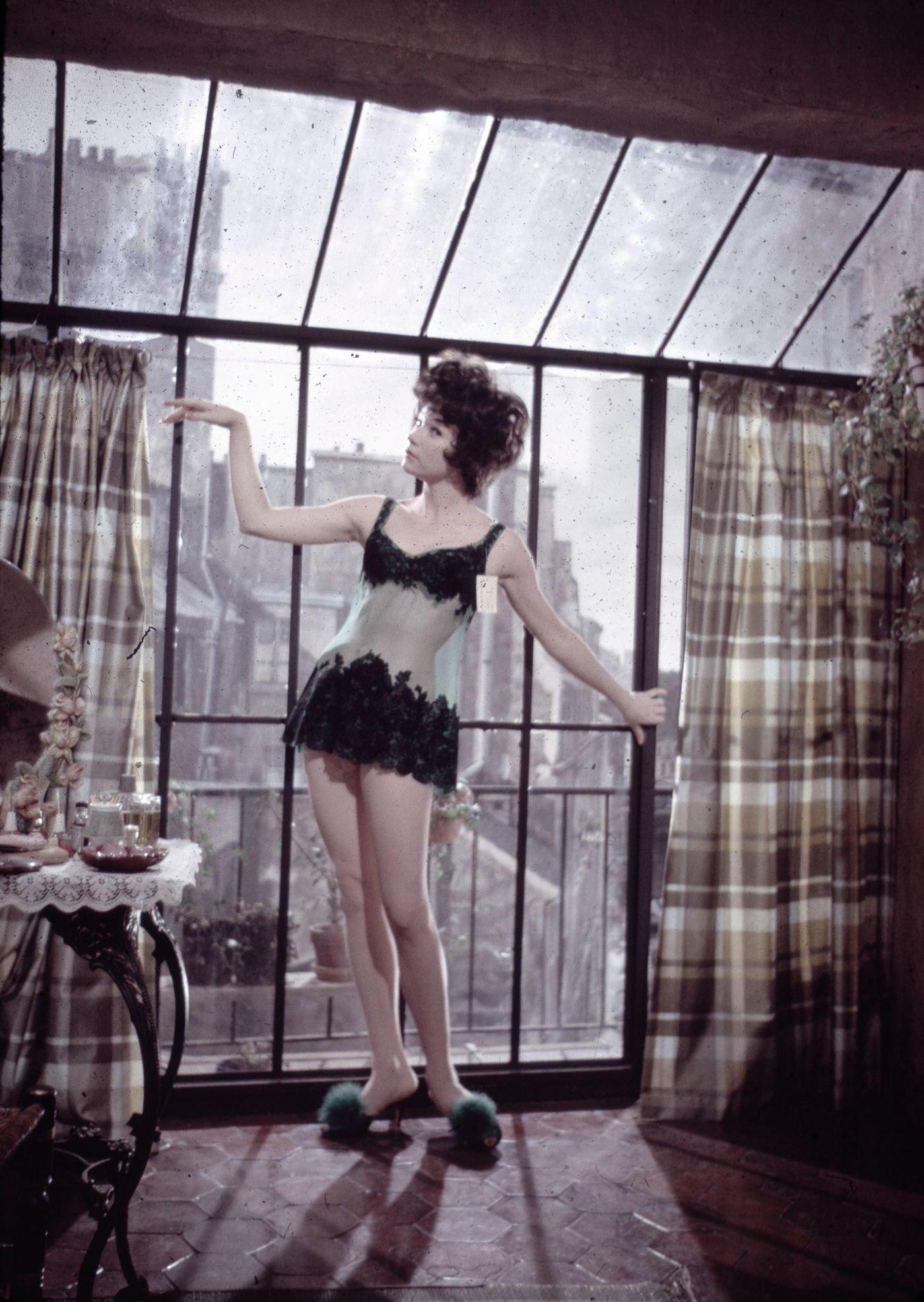 Shirley MacLaine in a Scene of "Irma la Douce," Hollywood, 1962
