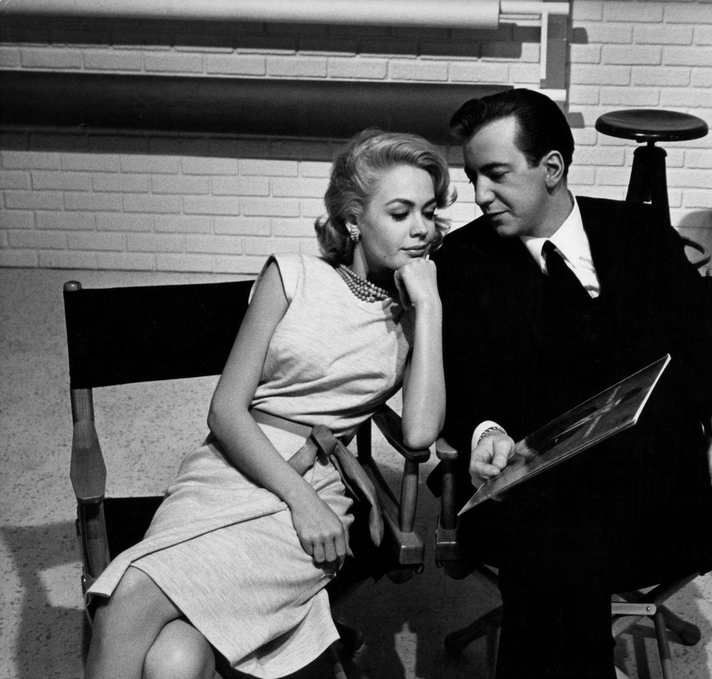 Actress Sandra Dee and actor Bobby Darin in a scene of "If A Man Answers," Los Angeles, California, 1962