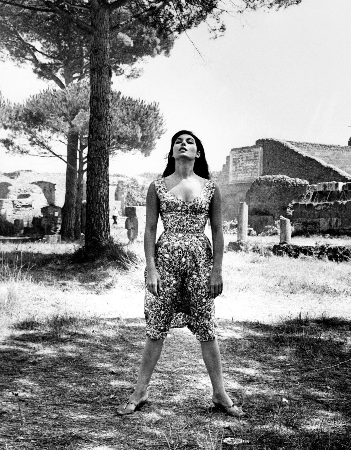 Roseanna Schiaffino in a dramatic pose, Rome, 1955